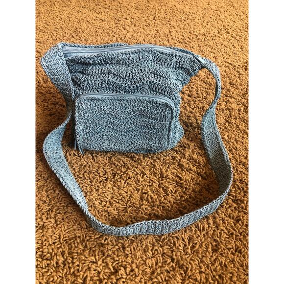 Carlo D’Santi blue crocheted 9x9 purse - Picture 3 of 5